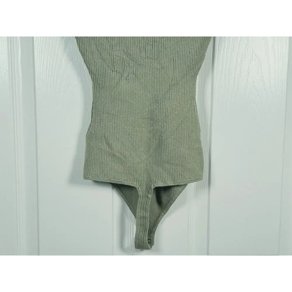 Abercrombie & Fitch Sweetheart Corset Bodysuit Size XS Sage Green Romantic Sexy